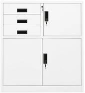 vidaXL Aktenschrank B&uuml;roschrank Wei&szlig; 90x40x102 cm Stahl