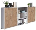 BMG M&ouml;bel Aktenschrank Office Edtion (Set 9 Lichtgrau/ Gold Harbor Oak,...