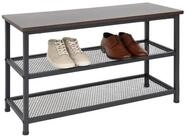 relaxdays Schuhregal f&uuml;r 6 Paar Schuhe, dunkelbraun