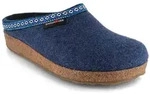Haflinger Filzclogs Grizzly Franzl Hausschuh mit Korkfu&szlig;bett blau 41 EU