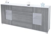 Vladon Sideboard Gr&ouml;mitz V2 (Kommode mit 2 T&uuml;ren, 4 Schubladen und 2 flexible