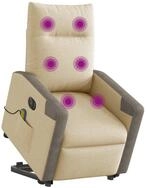 vidaXL Sessel Elektrischer Massagesessel mit Aufstehhilfe Creme Stoff (1-St)