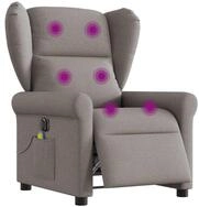 vidaXL Massagesessel, Massagesessel Elektrisch Taupe Stoff