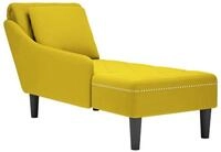 vidaXL Chaiselongue, Chaiselongue mit Kissen und Rechter Armlehne Gelb Samt