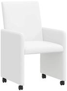 vidaXL Esszimmerstuhl Esszimmerst&uuml;hle mit Rollen 2 pcs Wei&szlig; 57 x 66 x 94 cm...