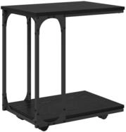 vidaXL Beistelltisch Beistelltisch mit Regal Schwarz Eichen-Optik 50 x 35 x...