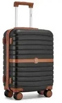 KONO Handgep&auml;ckkoffer Koffer Trolley ABS+PC Hartschalenkoffer braun|schwarz 55 cm