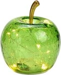 Wurm LED Dekoobjekt LED Dekolampe Apfel Glas 10er LED Lichterkette Timer &Oslash;11cm