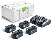 FESTOOL Festool Energie-Set SYS 18V 4xHP5,0 TCL6DUO Akkupacks