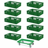 BRB-Lagertechnik Stapelbox 10x Eurobeh&auml;lter/B&auml;ckerkiste, LxBxH 600x400x150 mm...