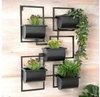 DanDiBo Blumenst&auml;nder Kr&auml;uterregal K&uuml;che Wand Metall Schwarz 96525...