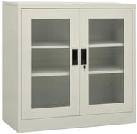 vidaXL Aktenschrank B&uuml;roschrank Hellgrau 90x40x90 cm Stahl (1-St)