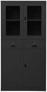vidaXL Kommode, B&uuml;roschrank Anthrazit 90x40x180 cm Stahl geh&auml;rtetes Glas