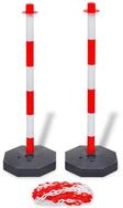 vidaXL Zaunpfosten, Pfosten-Set mit Absperrkette 10 m Kunststoff