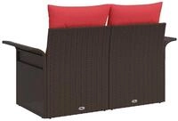 vidaXL Loungesofa Garten-Sofa mit Kissen 141 x 62 x 69 cm Poly-Rattan, 1 Teile