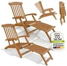 Juskys Gartenliege Evia, 2 St., Robustes Akazienholz, Klappbar, 4-fach...