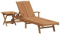 vidaXL Gartenliege Sonnenliege 2 pcs Massives holz Braun, 2 St.