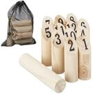 relaxdays Spielzeug-Gartenset Kubb Wikingerspiel mit Tasche, (14-tlg)