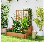 Outsunny Hochbeet mit Vliesstoff (Gem&uuml;sebeet, 1 St., 3-stufig Blumenkasten),...