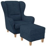 Supellex Ohrensessel Sofia Relaxsessel mit Hocker &ndash; Vienna Dunkelblau