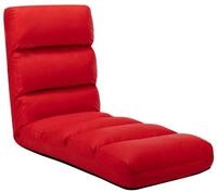 vidaXL Chaiselongue Bodenstuhl Faltbar Rot Kunstleder, 1 Teile