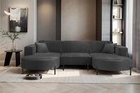 Fun M&ouml;bel Wohnlandschaft Sofa U-Form VALENCIA in Stoff, F&uuml;r Saugroboter...