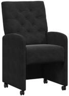 vidaXL Esszimmerstuhl Esszimmerst&uuml;hle mit Rollen 2 pcs Schwarz 58 x 67 x 97 cm...