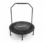 relaxdays Fitnesstrampolin Trampolin mit Haltestange &Oslash; 102 cm, schwarz, 102 cm