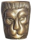 Wohnling Tischvase WL7.192 Vase L&ouml;wenkopf 21 cm Aluminium Gold Blumenvase...