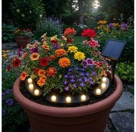 Harms Import LED Solarleuchte, Warmwei&szlig;, LED Solar Stecklampe Blumentopfleuchte