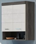 Inn.Furn H&auml;ngeschrank Shawn (Badschrank breit, wei&szlig; Hochglanz und grau,...