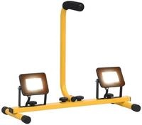 vidaXL Au&szlig;en-Wandleuchte, LED-Fluter mit Handgriff 2x10 W Warmwei&szlig;