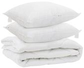 vidaXL Bett Ganzjahresbettdecke mit Kissen 3 pcs Wei&szlig; Mikrofaser (3-tlg)