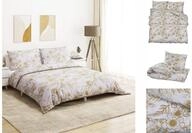 vidaXL Bettw&auml;sche Bettw&auml;sche-Set Wei&szlig; und Braun 200x200 cm Baumwolle