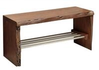 Massivmoebel24 Schuhbank PURE ACACIA (Garderobenbank Akazie 81x30x40 braun...