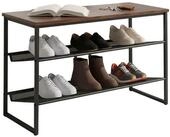 relaxdays Schuhregal mit Ablage, Industrial-Schwarz