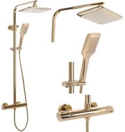 wohnwerk.idee Duschsystem Duschgarnitur Dusche mit Thermostat Tomm Gold Matt, 2