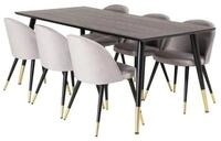 ebuy24 Essgruppe Dipp180x90BLBR Essgruppe Esstisch schwarz und 6 Ve, (7-tlg)
