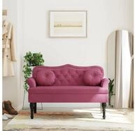 vidaXL Sitzbank, Sitzbank mit Kissen Weinrot 120,5x65x75 cm Samt