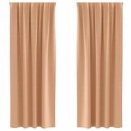 vidaXL Vorhang Verdunkelungs-Vorh&auml;nge mit Ringen 2 pcs Hellbraun 260 x 140 cm...