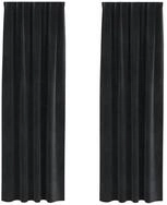 vidaXL Vorhang Verdunkelungsvorh&auml;nge 2 pcs Schwarz 140 x 245 cm Samt (2 St),...