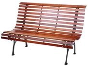 PROREGAL&reg; Gartenbank 80x122x70cm Sitzbank Holzbank 2-Sitzer Gusseisen Holz