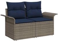 vidaXL Loungesofa Garten-Sofa mit Kissen 141 x 62 x 69 cm Poly-Rattan, 1 Teile