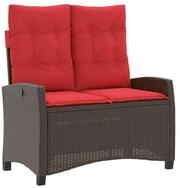 vidaXL Gartenbank Gartenbank Verstellbar mit Kissen Braun Poly Rattan (1-St)