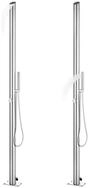 vidaXL Gartendusche, Bodendusche mit Brauner Bodenplatte 225 cm Edelstahl