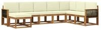 vidaXL Gartenlounge-Set Outdoor-Sofagarnitur 8 pcs Natur und Creme Massivholz,
