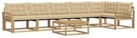 vidaXL Gartenlounge-Set Outdoor-Sofagarnitur 7 pcs Wei&szlig; und Beige 79 x 79 x 37...
