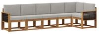 vidaXL Gartenlounge-Set Outdoor-Sofagarnitur 6 pcs Nat&uuml;rlich und Hellgrau...