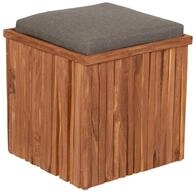 Starhome Holzkiste Sitzbox Parma inkl. Kissen &ndash; Lamellen-Design & Stauraum