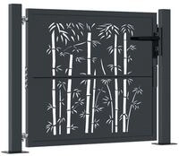 vidaXL Gartentor Gartentor Anthrazit 100x100 cm Stahl Bambus-Design